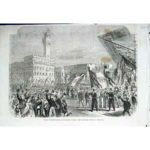   Trades Demo Florence Against Pope Antique Print 1862