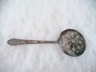  Silverplate Slotted Flat Spoon ~ Wm Rogers Mfg. Co.~ 