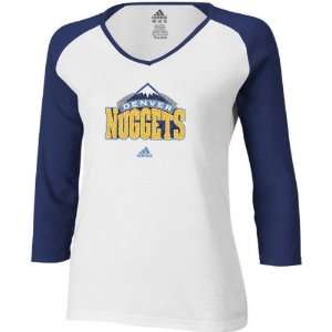  Denver Nuggets  Juniors  Sugar Logo V Neck 3/4 Sleeve 