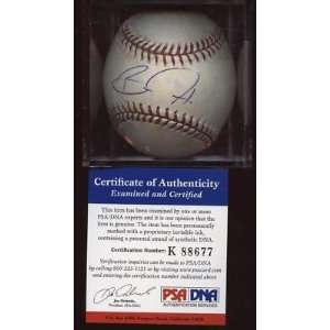  Barry Zito Single Signed Game Used Selig BB PSA/DNA   Game 