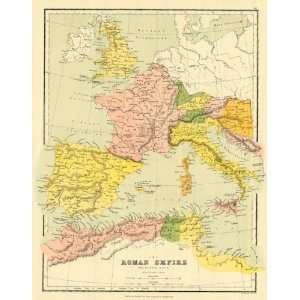  Bartholomew 1858 Antique Map of the Roman Empire (Western 
