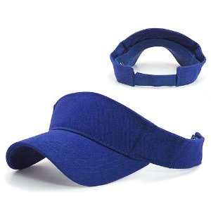  DELUXE BRUSHED COTTON SPORTS VISOR ROYAL HAT CAP HATS 