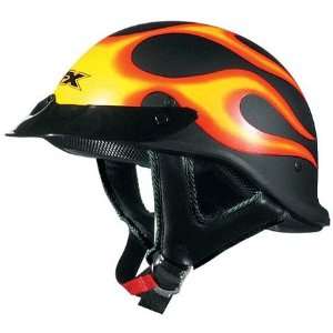  AFX FX 68 Beanie Flames Half Helmet X Small  Black 