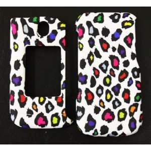  White with Rainbow Color Leopard Spots Rubber Texture LG 