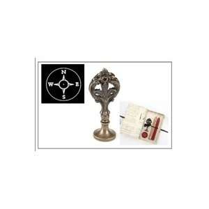  Wax Seal Stamp with Antique style handle Compass Symbol 