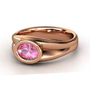  Anzu Ring, Oval Pink Sapphire 14K Rose Gold Ring Jewelry