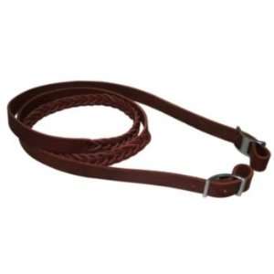  Western 4 Plaited Leather Roping Rein