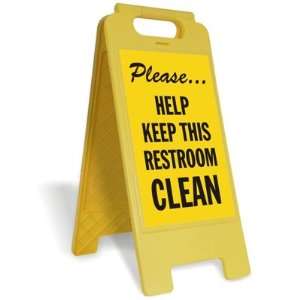  Please Help Keep This Room Clean   Plastic Folding Sign 