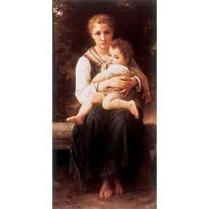 The Two Sisters by William Adolphe Bouguereau. Size 16.00 X 28.00 Art 