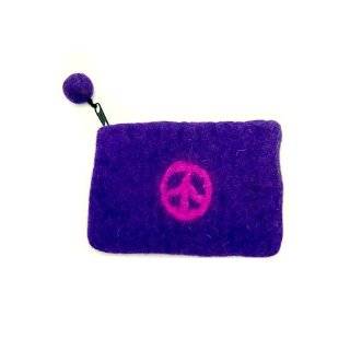 Peace Sign Felted Wool Coin Purse