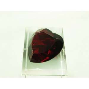  40mm Ruby Crystal Heart Diamond Jewel Paperweight