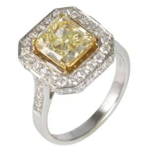    Radiant GoldenMine Yellow Diamond Octagon Ring Jewelry