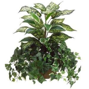  22 Dieffenbachia & Mixed Leaves Silk Plant w/Burlap Bag 
