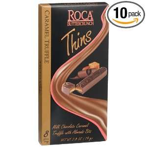 Brown & Haley Roca Caramel Truffles Thins, 2.8 Ounce Bar (Pack of 10)