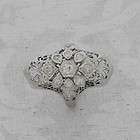 18k White Gold 0.59ct Diamond Victorian Antique Ring si