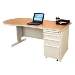  Marvel®   72W Teachers Conference Desk, Pumice/Solar Oak 