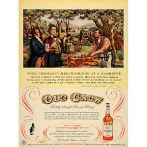 1956 Ad Old Crow Bourbon Whiskey Breckinridge Beck Brew 
