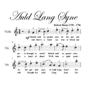    Auld Lang Syne Easy Violin Sheet Music Robert Burns Books