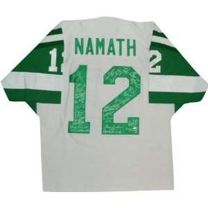 New York Jets 1969 Team Autographed #12 White Custom Throwback Jersey 