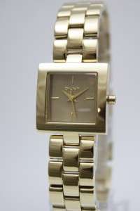 New DKNY Women Steel Gold Bracelet Pearl Dial Watch 21mm x 21mm NY4880 