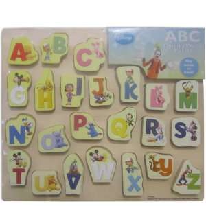  Disney Characters ABC chunky Wood Puzzle Mickey, Pooh, Goofy 