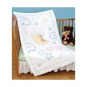  Jack Dempsey Stamped White Quilt Crib Top 40X60 Bear On 