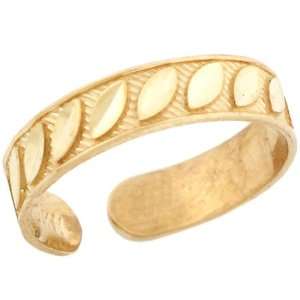  10k Solid Yellow Gold Diamond Cut Toe Ring Jewelry