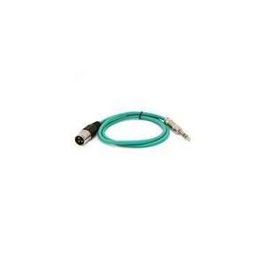  Seismic Audio   Green 3 foot XLR Male to TRS Male Patch 