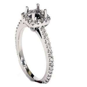    .57CT Princess Cut Semi Mount Engagement Ring Setting Jewelry