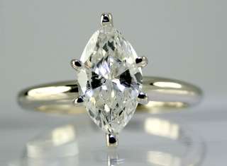 25CT MARQUISE DIAMOND 14K WHITE GOLD SOLITAIRE ENGAGEMENT RING $ 