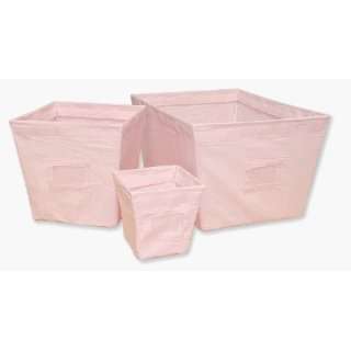  Pink Chambray Fabric Storage Bins ( 3 sizes) Baby