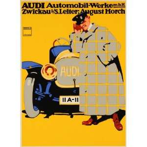  1918 Ludwig Hohlwein Audi Automobile Poster Print RARE 