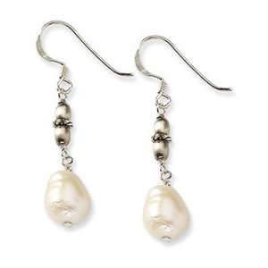  Sterling Silver White Freshwater Cultured Pearl Earrings Jewelry