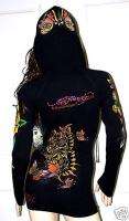 ED HARDY BUTTERFLY LOVE TUNIC/HOODIE/DRESS~AUTHENTIC~S  