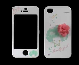 Fashion Lovely Girl Front Back Hard Cover Case Skin for Apple iPhone 4 