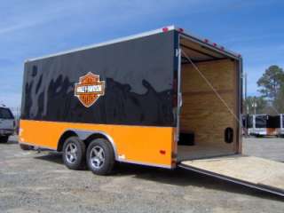   enclosed motorcycle cargo 4 bike trailer Harley Davidson ramp door NEW