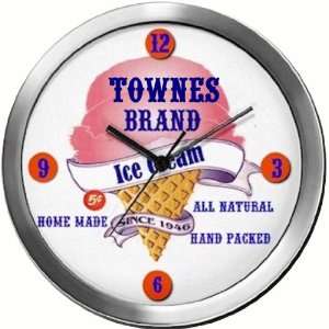  TOWNES 14 Inch Ice Cream Metal Clock Quartz Movement 