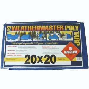  Weathermaster Blue Polyethylene Tarp, 20 x 20 ft