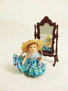 miniature 112 or 124 Porcelain Dolls 2 1/2 Tall   A  