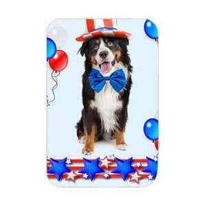  Bernese Mountain Dog Tempered Cutting Board 4th of July 