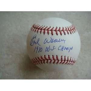 Signed Earl Weaver Ball   1970 W s Champs Official Ml   Autographed 