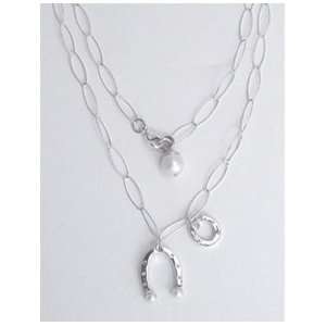  Mother of Pearl and Horse Shoe Necklace 