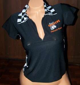 HOOTERS RACE DAY 100% AUTHENTIC POLO WORN BY A REAL HOOTERS GIRL 