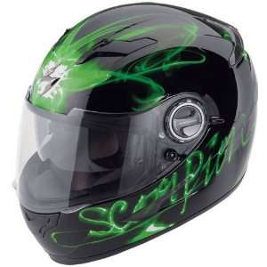  Scorpion EXO 500 Helmet Ardent Black Green Small 