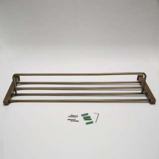 Antique Bronze / Brass Hotel Style Towel Rack Shelf Bar  