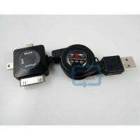 3in1 Mini Micro Retractable USB Sync Data Charger Cable Fr iPhone 4 4S 