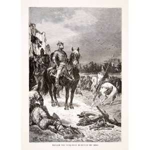 1875 Woodcut William Conqueror Army King England Duke 