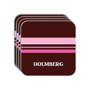 Personal Name Gift   HOLMBERG Set of 4 Mini Mousepad Coasters (pink 