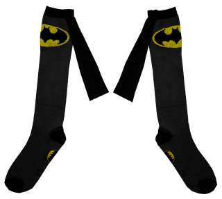 Batman Glitter Logo DC Comics Superhero Cape Knee High Socks  