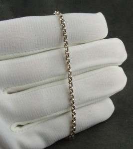 Vtg 14K White Gold Rolo Chain Bracelet or Anklet 2 Gr Lobster Claw 9 